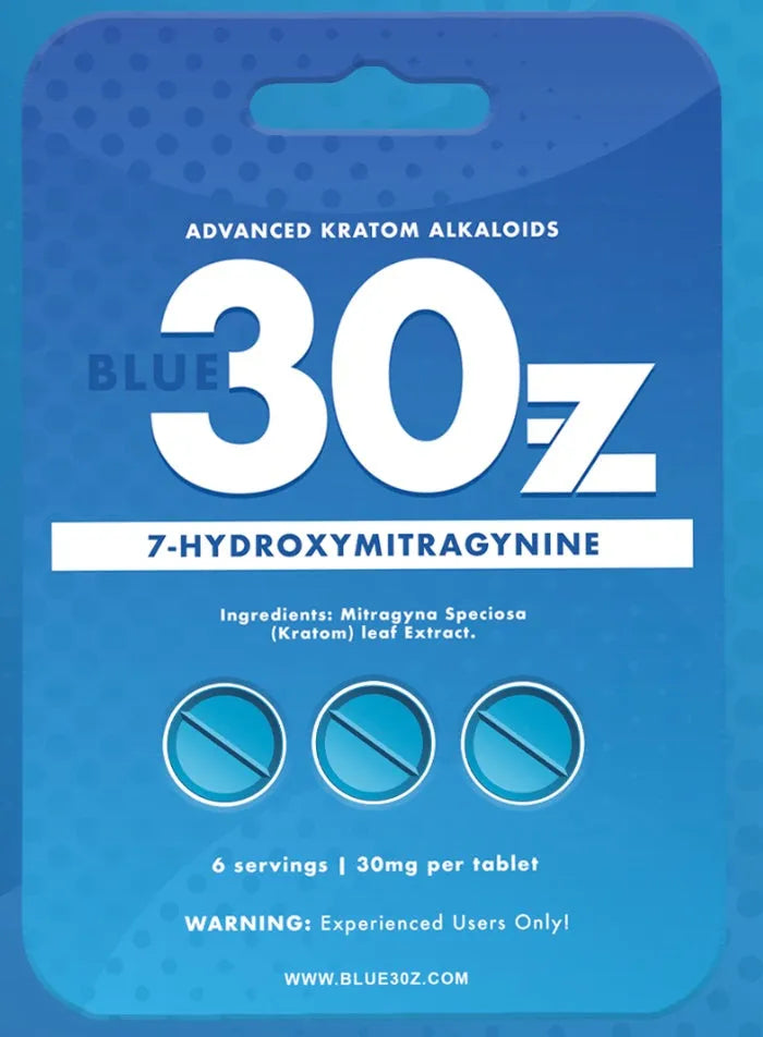 Blue 30z 7-Hydroxymitragynine Kratom Tablets 30mg 3ct Blue30z Coastal Hemp Co
