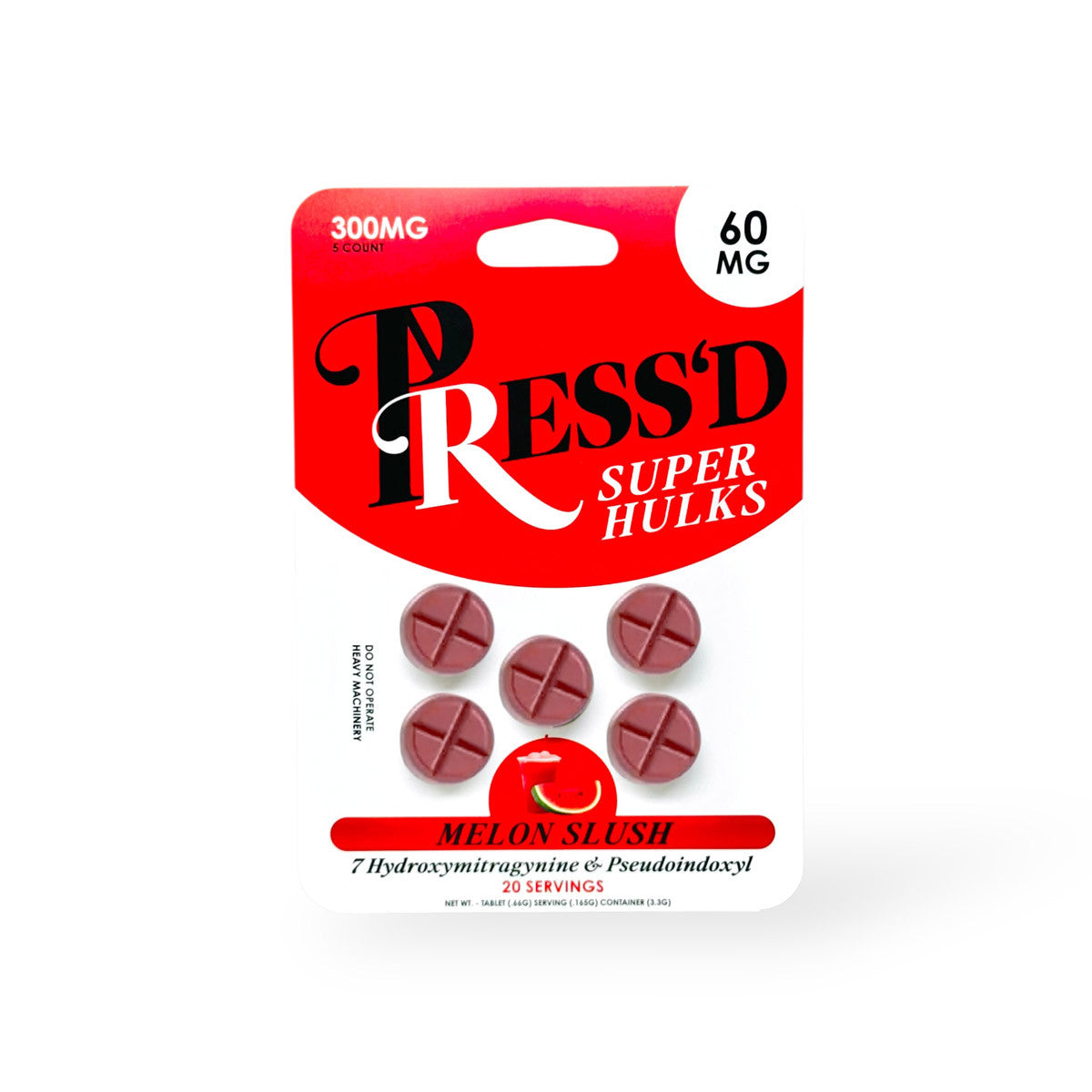 Press'd Super Hulk Blend 7-OH + Pseudo 60mg 5pk Trippy Sugar Coastal Hemp Co