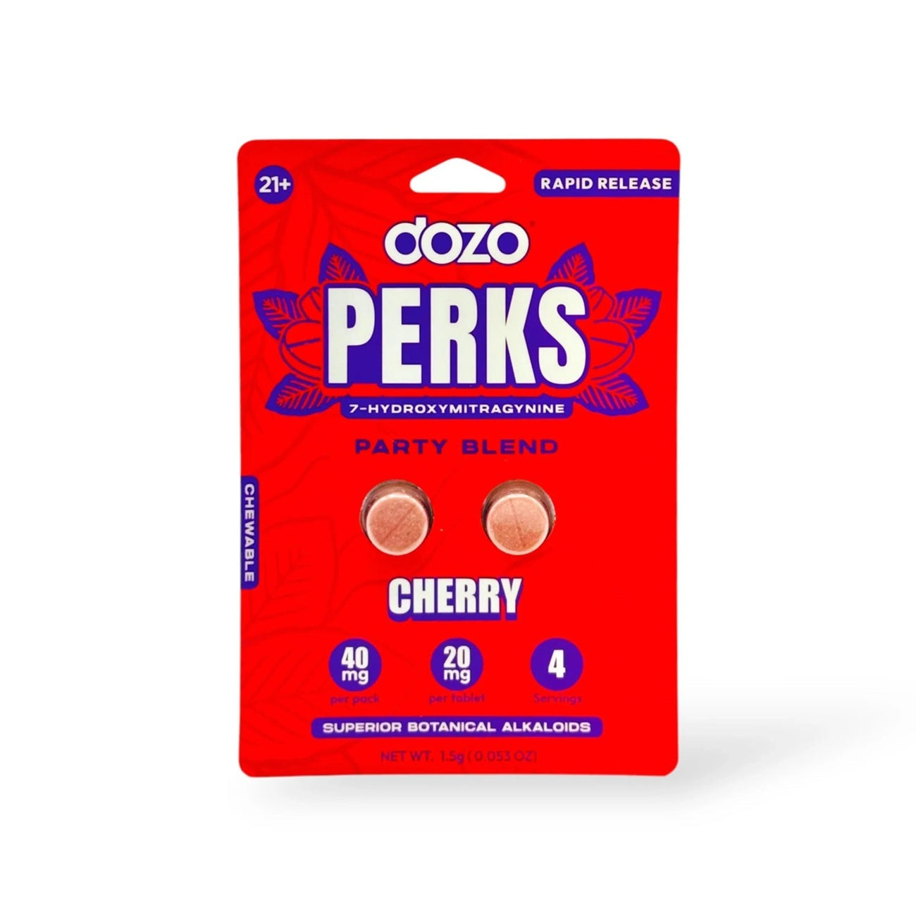 Dozo PERKS 7-Hydroxy Tablets 40mg 2pk Dozo Coastal Hemp Co