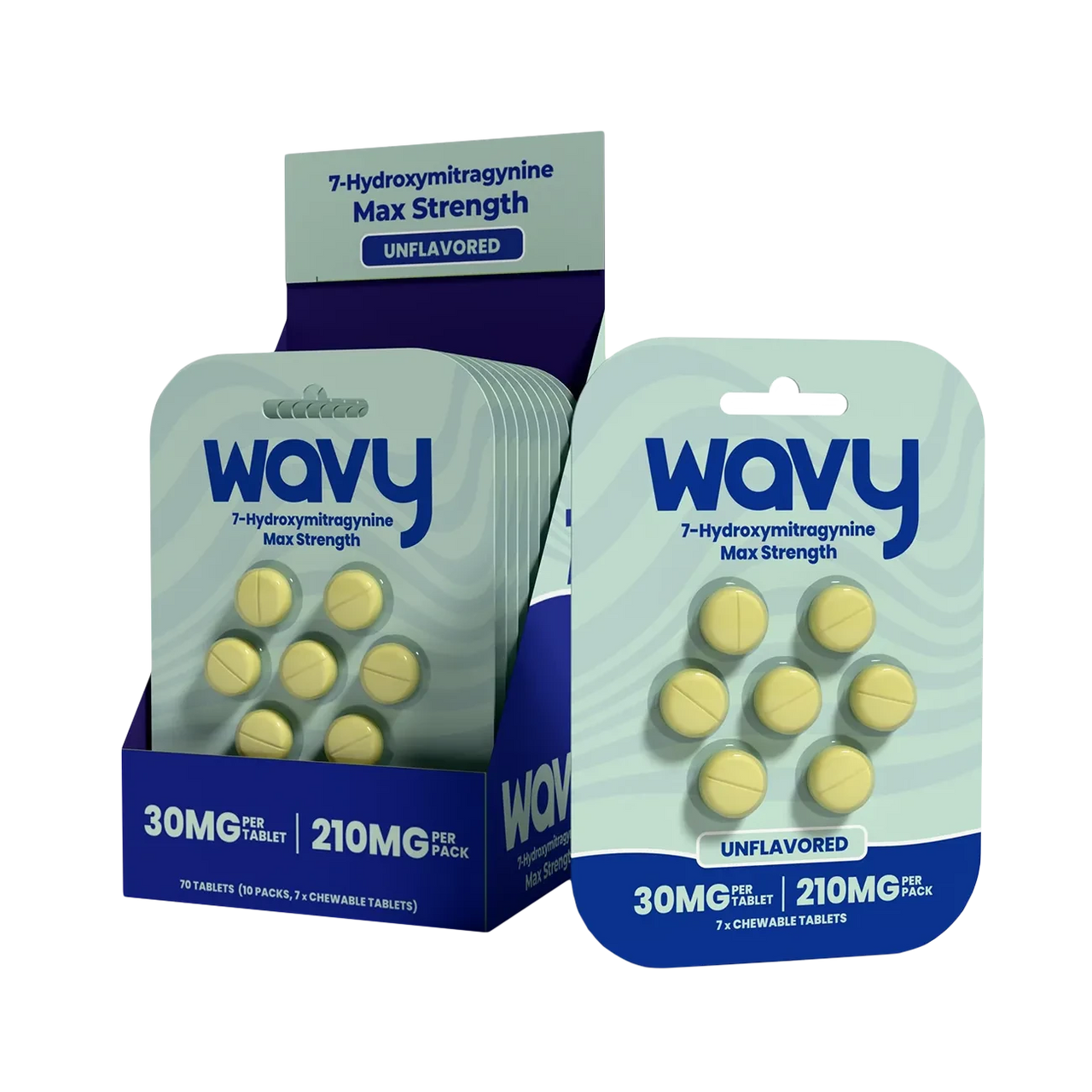 Wavy 7-Hydroxymitragynine Max Strength unflavored chewable tablets