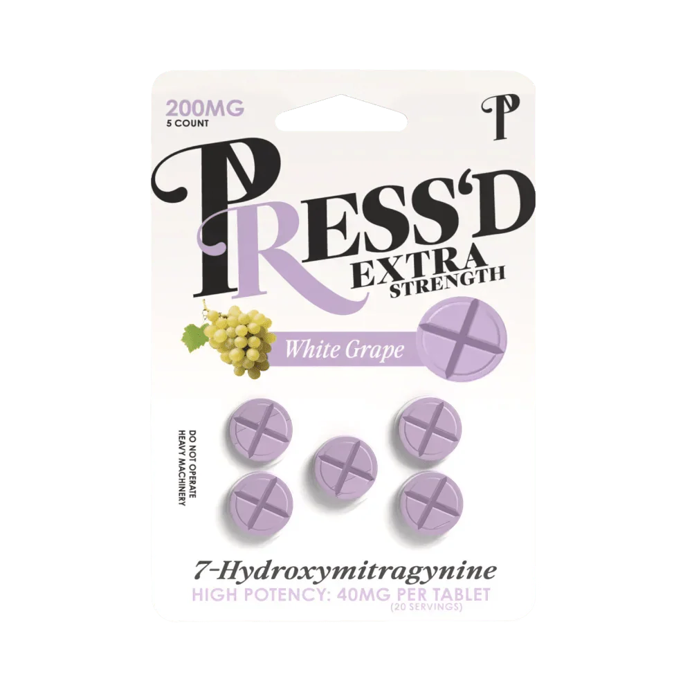 PRESS'D 7-Hydroxymitragynine Extra Strength Tablets 5-pk Trippy Sugar Coastal Hemp Co