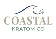 Coastal Kratom Co logo with a wave and leaf design on a white background