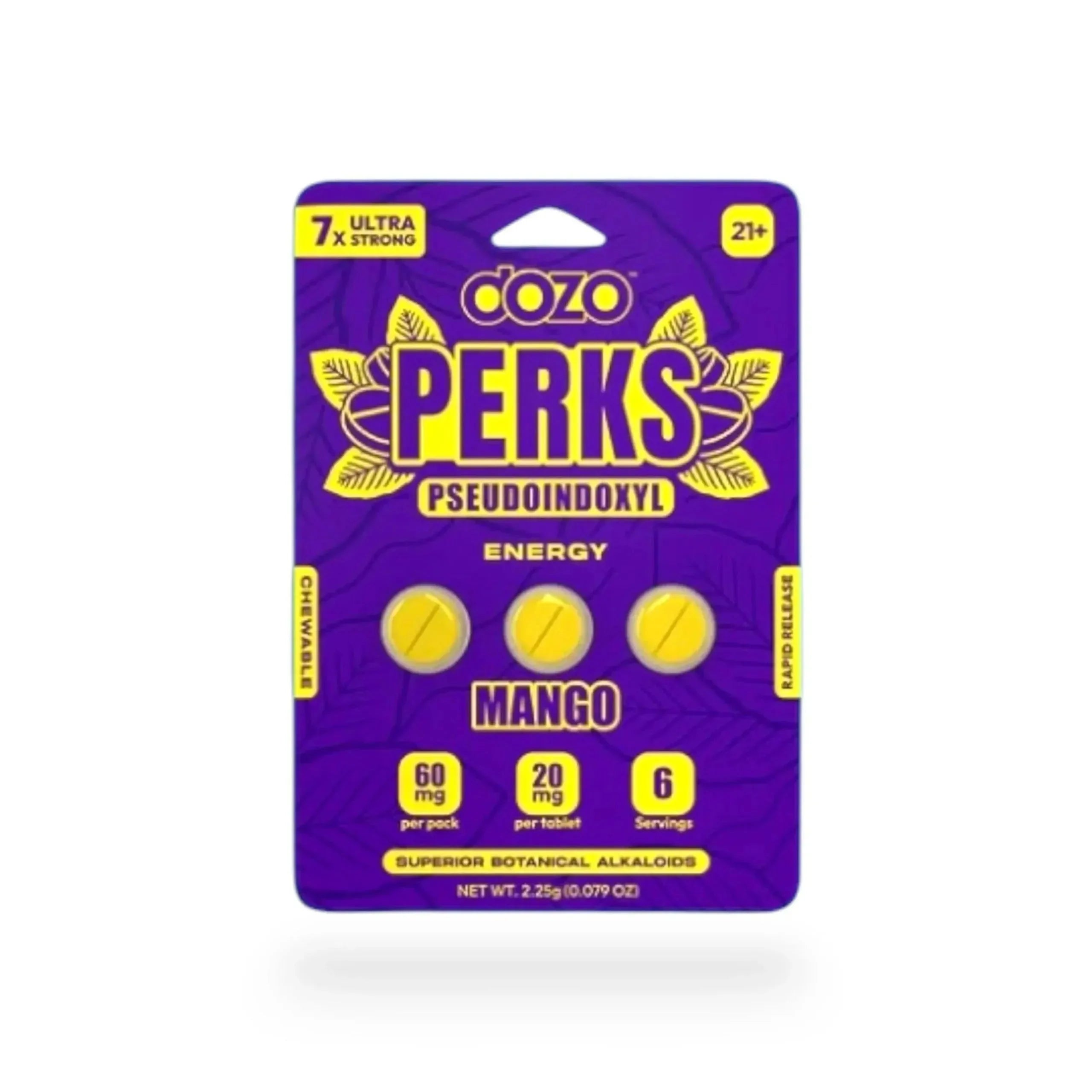 Dozo PERKS PSEUDOINDOXYL Tablets 60mg Display 10Ct - Coastal Kratom Co