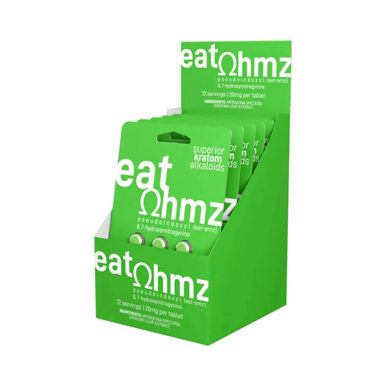 Eat Ohmz Pseudo + 7-OH Green Kratom Tablets – 100mg – 6ct Exodus Labs Coastal Hemp Co