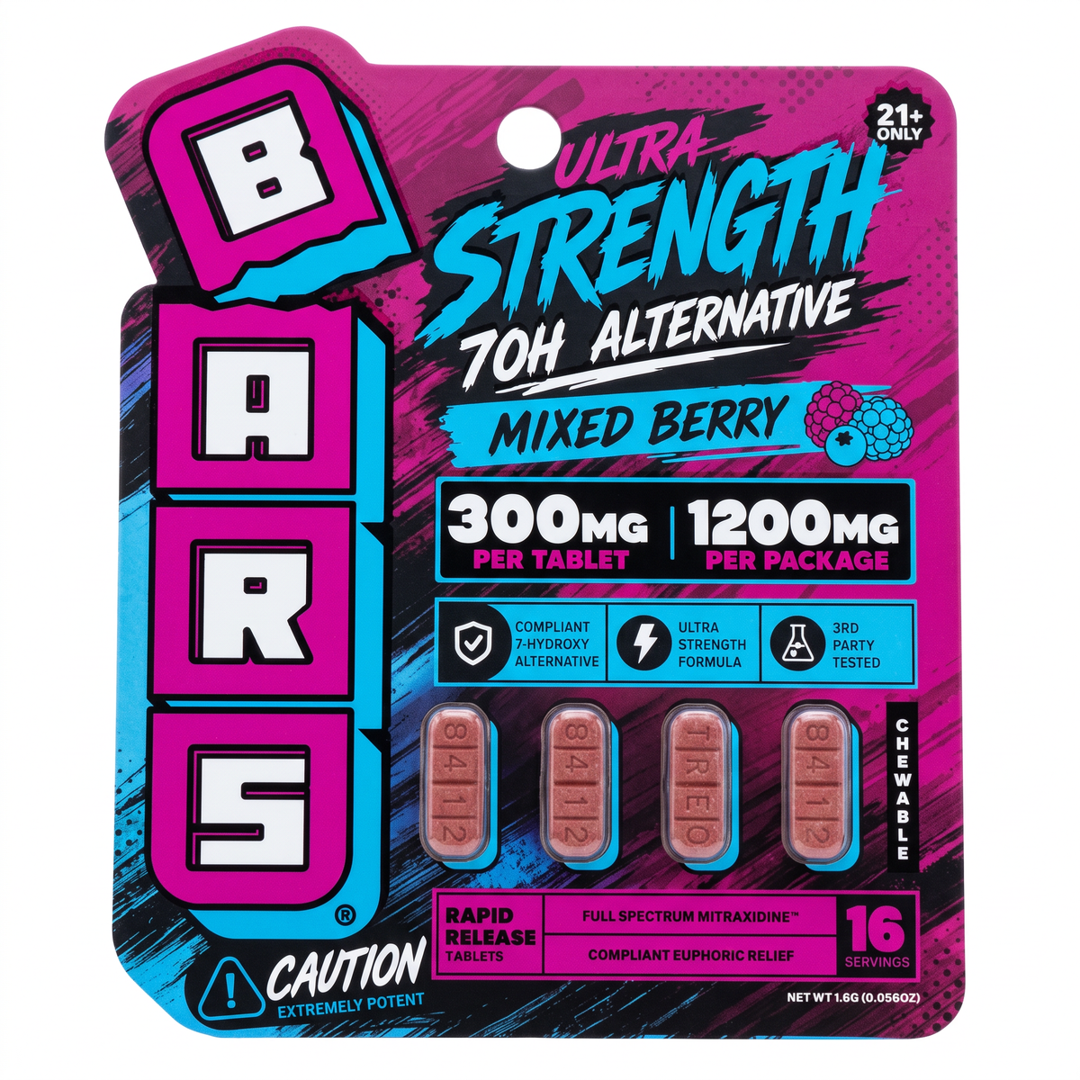 Tre House BARS Ultra Strength 7-OH Alternative Tablets (1200mg – 4 Count)