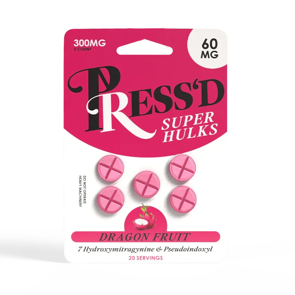 Press'd Super Hulk Blend 7-OH + Pseudo 60mg 5pk Trippy Sugar Coastal Hemp Co