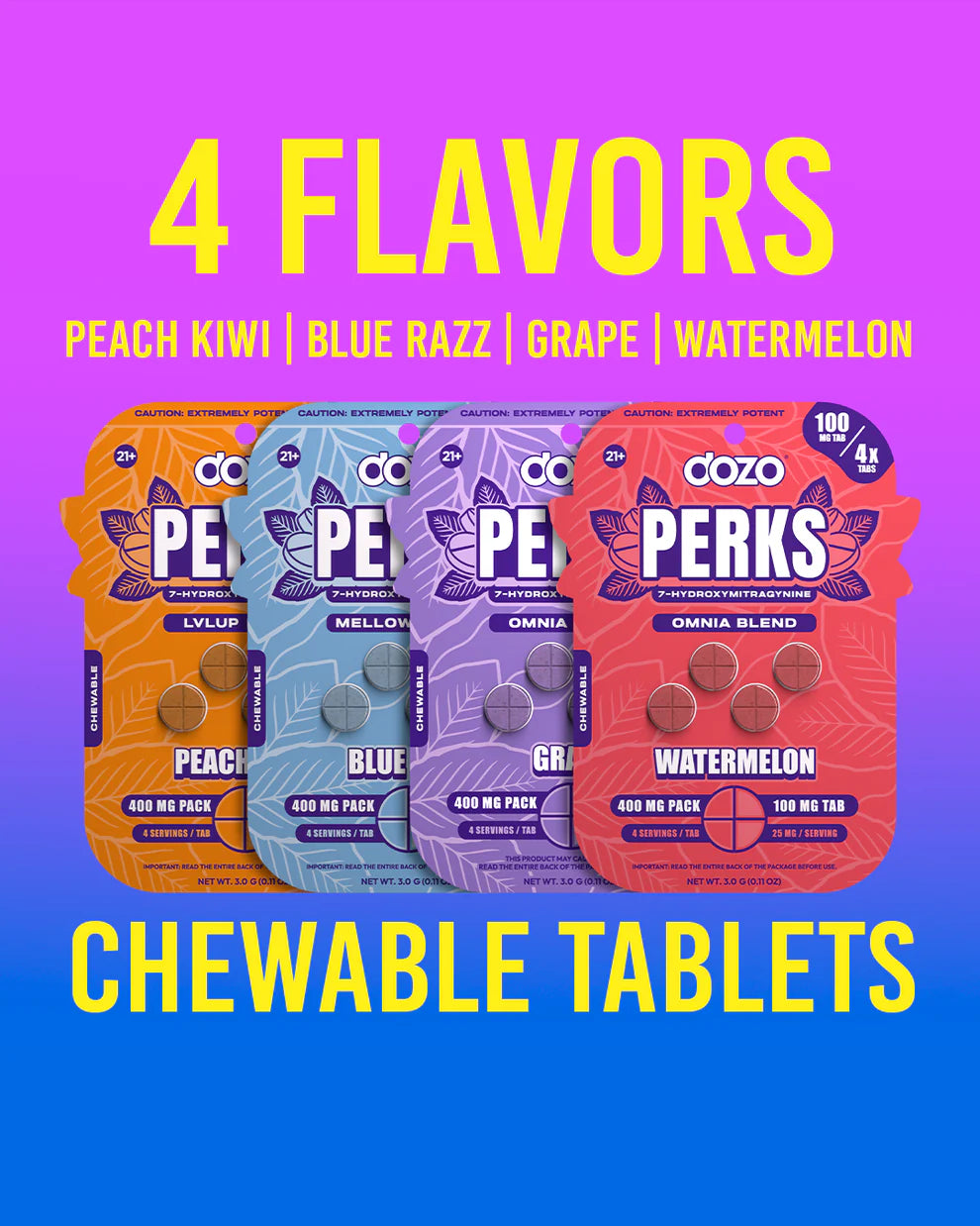 Dozo PERKS 7-OH 100mg Tablets | 400mg